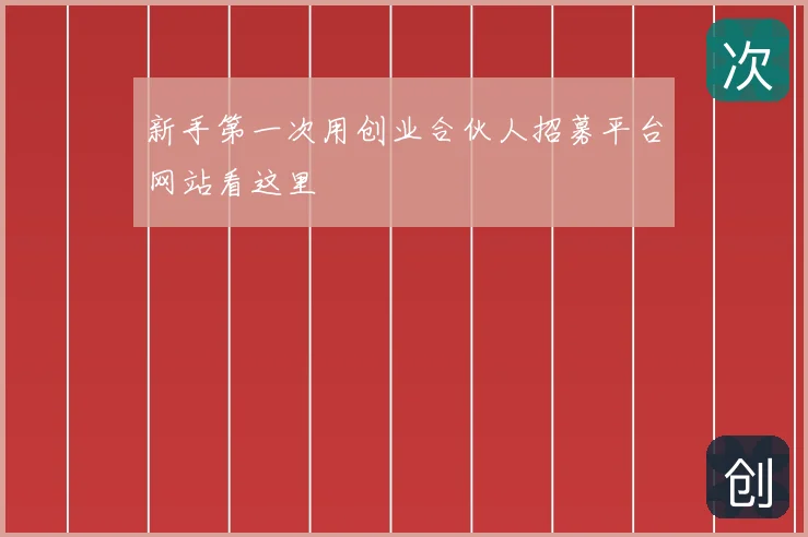 新手第一次用创业合伙人招募平台网站看这里